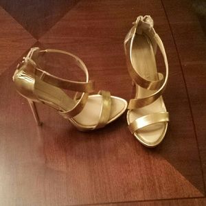 - Bcbg gold sandals